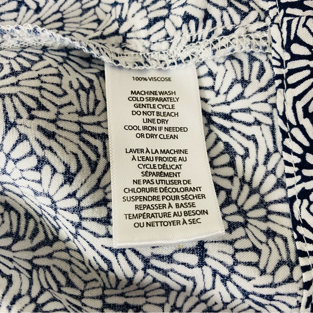 Beach Lunch Lounge Coley Print Tiered Shift Dress In Navy Scroll Size L - Picture 7 of 7